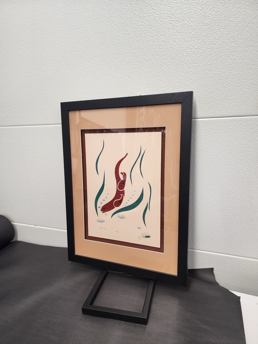 Watercolor painting matted and framed in black by Redhawk Framing Studio in Vancouver, WA