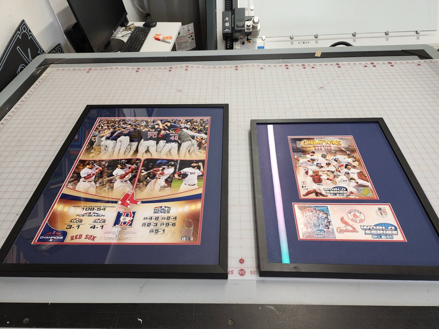 Signed sports jersey custom framed in a shadow box with team colors by Redhawk Framing Studio in Vancouver, WA